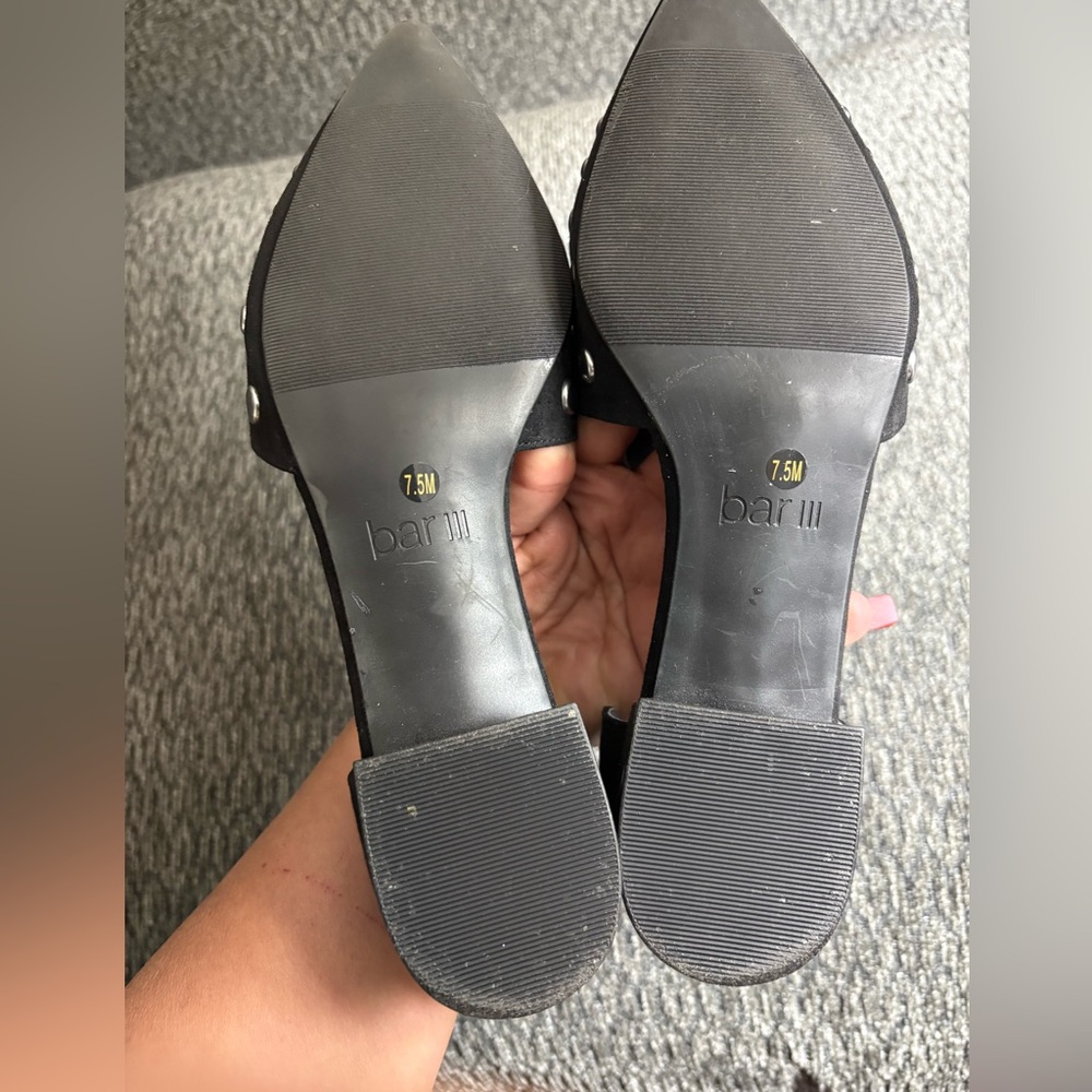 BAR III Womens Black Closed Back Studded Slip On Canisaf Flats Shoes Size 7.5 - Picture 9 of 9